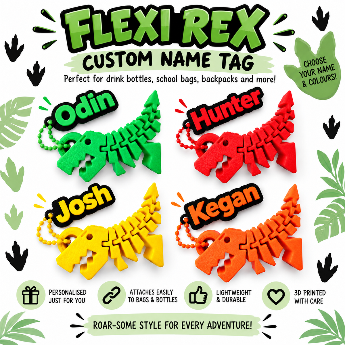 Flexi Rex and Custom Name Tag